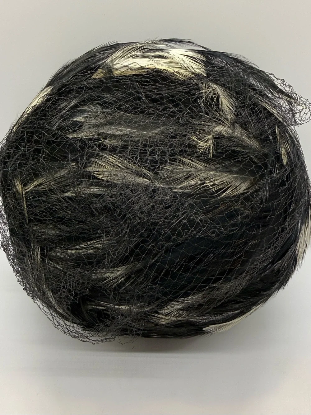 Black and Blonde Feather Cocktail Hat - Women's Feathered Headpiece